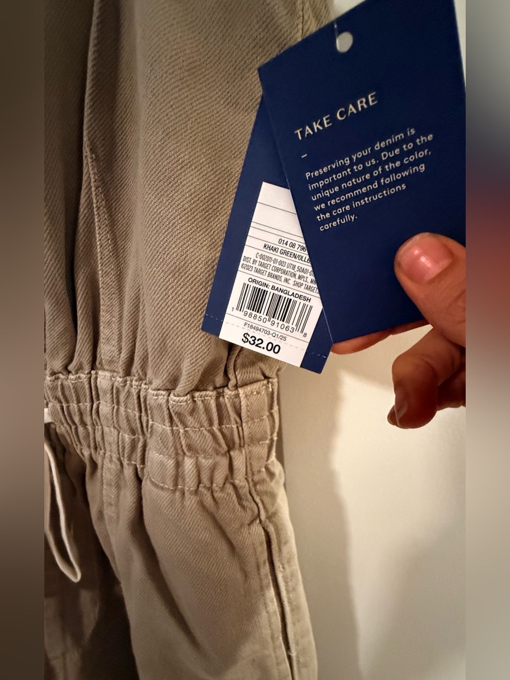 Universal Thread Olive Utility Romper with Drawstring - Picture 5 of 7